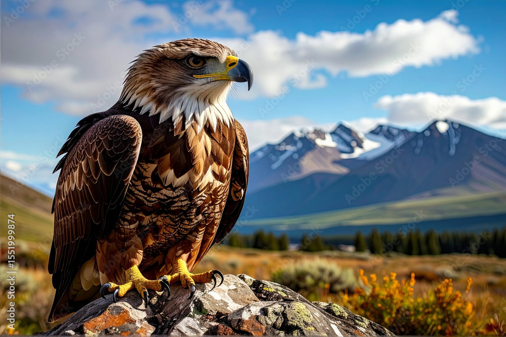 Fototapeta premium Eagle Overlook with Snowy Mountain Range