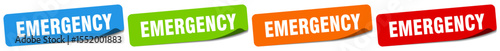emergency sticker. emergency sticker set on white background