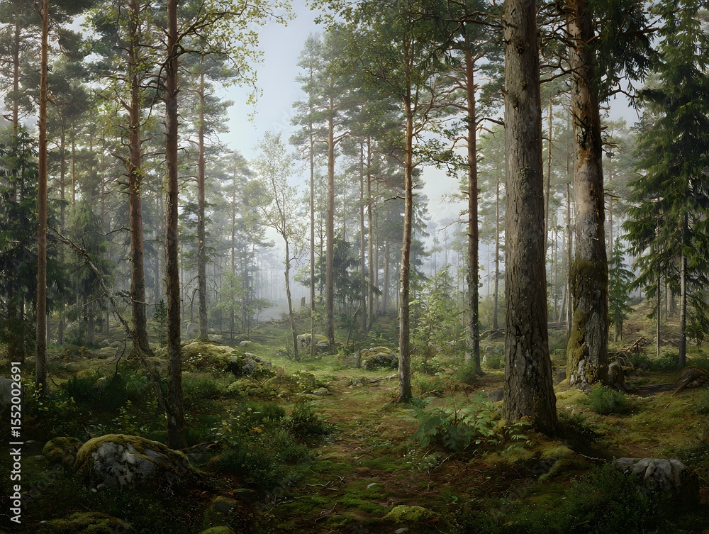 Obraz premium morning in the forest