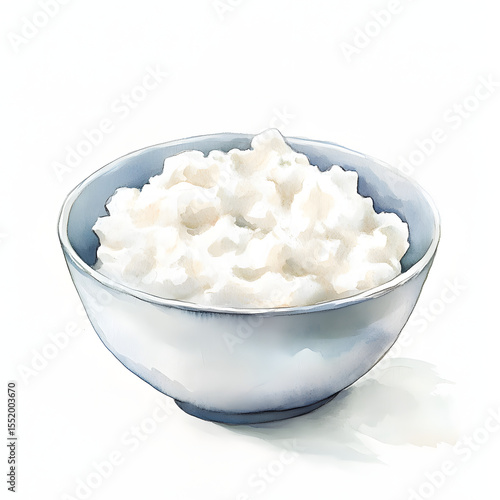 Cottage cheese bowl with healthy food.