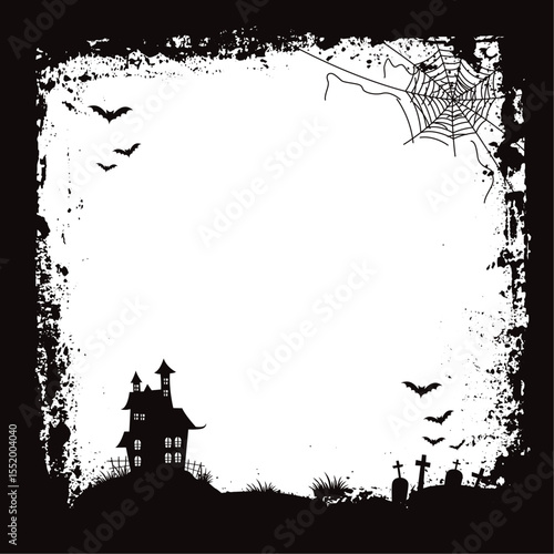 halloween grunge background with bats, Isolated PNG,  Halloween PNG