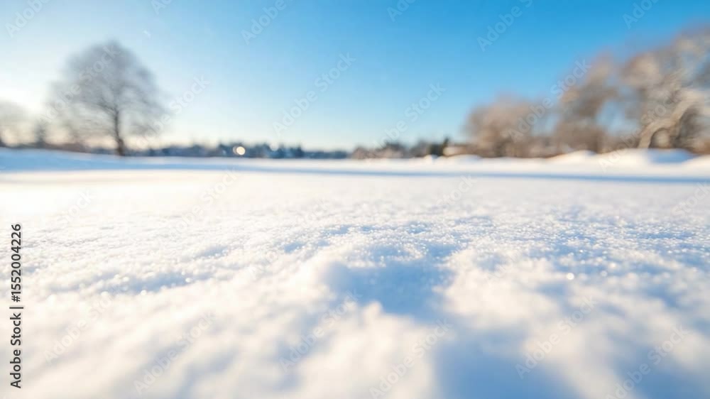 Winter Wonderland: A serene vista of a snow-covered landscape under a clear, azure sky, with a low-angle perspective emphasizing the texture and depth of the snow. Winter Wonderland: A serene vista of a snow-covered landscape under a clear, azure sky, with a low-angle perspective emphasizing the texture and depth of the snow.