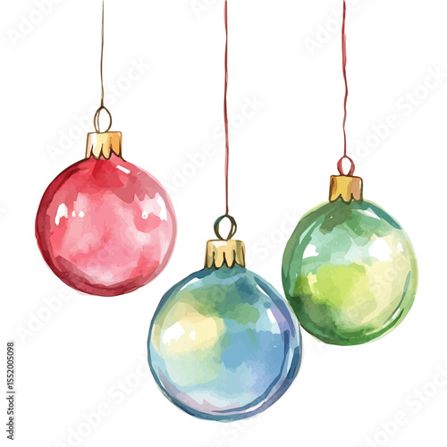 Pastel-colored Decorations, watercolor vector, isolated on a white background.