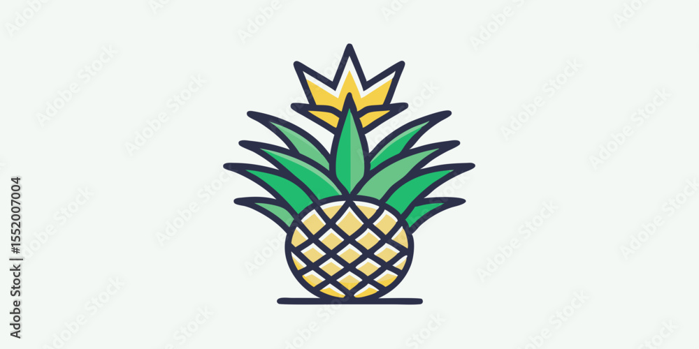 Obraz premium Vibrant Pineapple Illustration Tropical Fruit Design