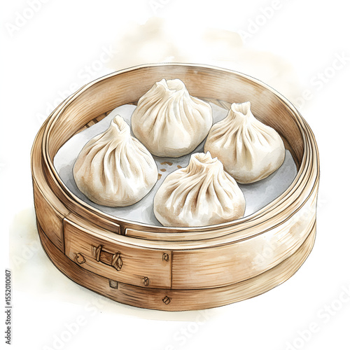 Steaming Xiao Long Bao Dumplings.