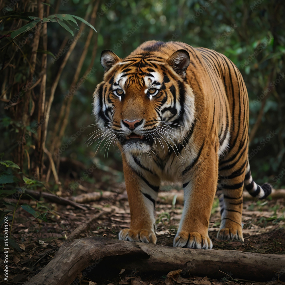 Fototapeta premium tiger on the rock Ai generated