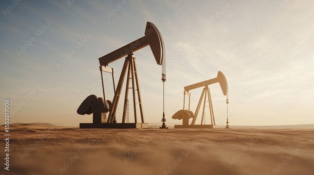 A desert landscape with abandoned and new, highly efficient oil rigs side by side, symbolizing the capital investment cycles and their slow, but powerful, impact on future supply. A desert landscape with abandoned and new, highly efficient oil rigs side by side, symbolizing the capital investment cycles and their slow, but powerful, impact on future supply.