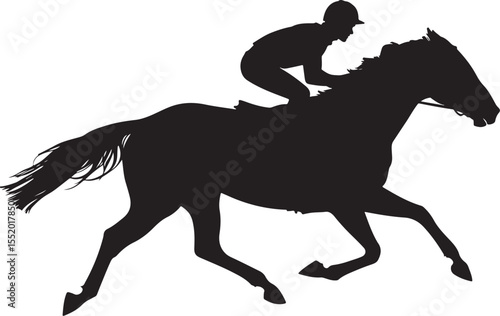 Horse Racing Silhouettes Vector Bundle