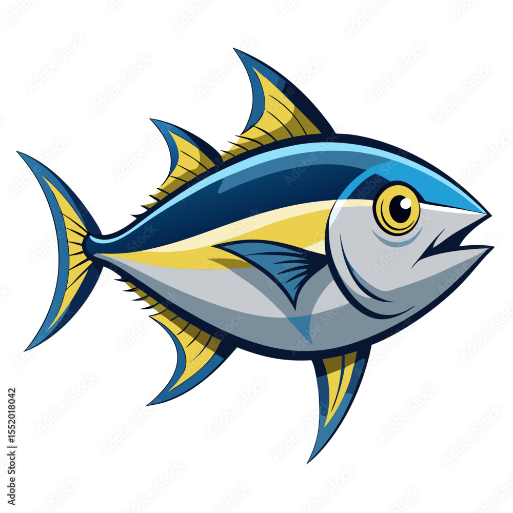 Obraz premium Amberjack Fish Vector Art | Clean and Simple Design