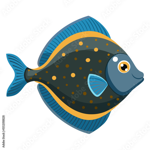 Clean Flounder Fish Vector Illustration