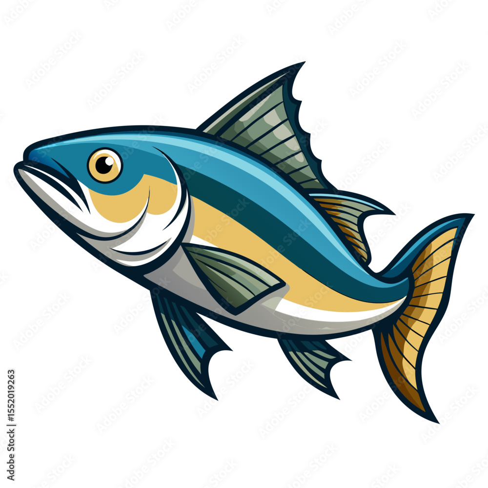 Obraz premium Minimalist Haddock Fish Graphic on White Background