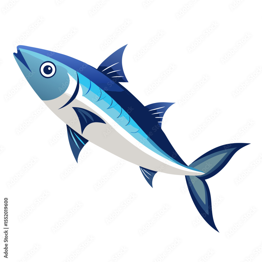 Obraz premium Clean Mackerel Fish Vector Illustration