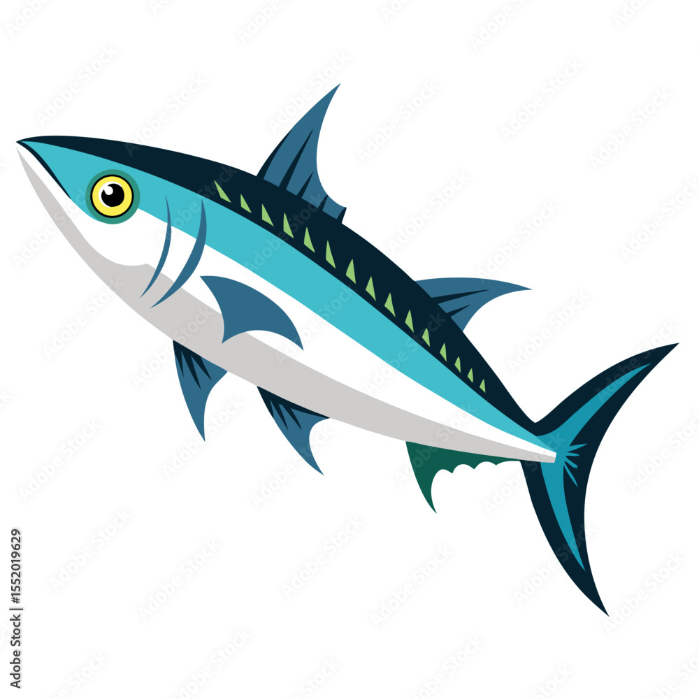Obraz premium Isolated Mackerel Fish Clipart | Clean Vector Drawing
