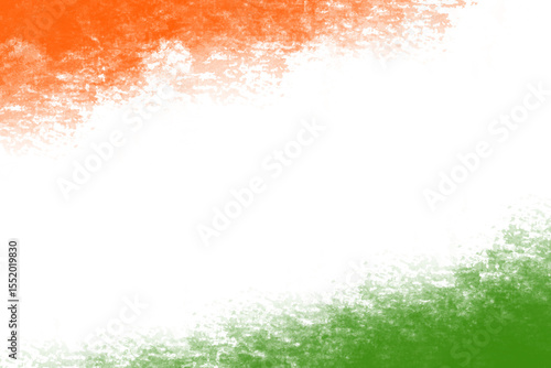 Indian flag colours with rough brush strokes, silhouette illustration isolated isolated transparent background
