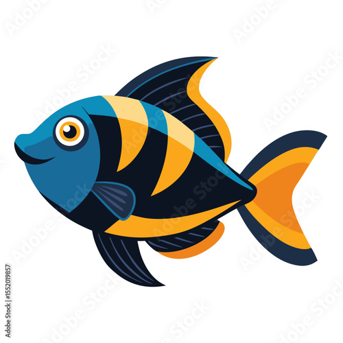 Isolated Oscar Fish Clipart | Clean Vector Drawing