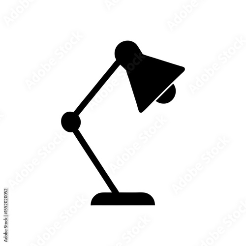 Desk lamp icon in minimalist style with white background for modern office branding