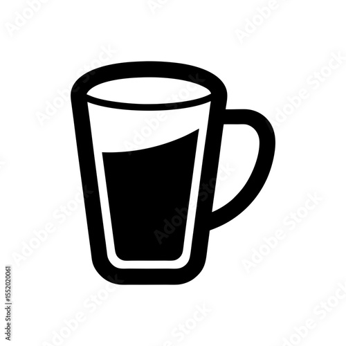 Minimalist coffee mug icon logo with white background for caf� and drink branding