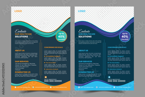 Healthcare medical flyer design template. 