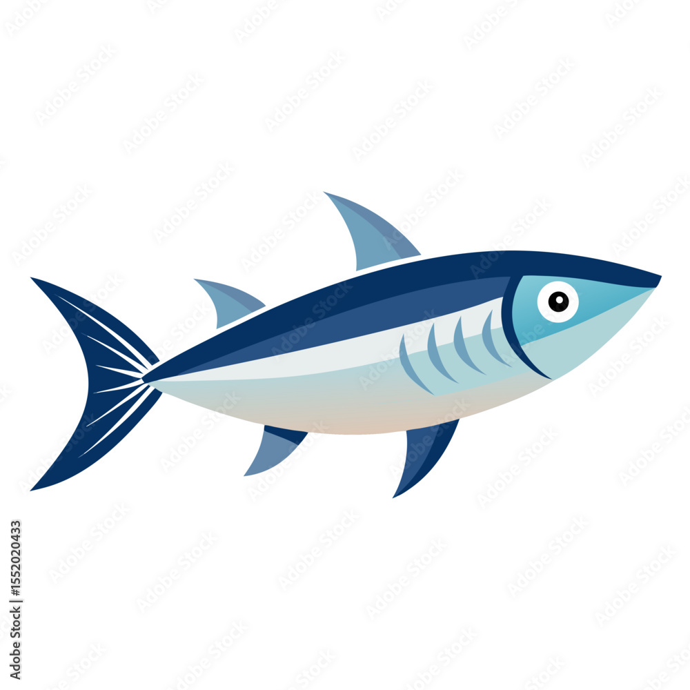 Fototapeta premium Clean Sardine Fish Vector Illustration