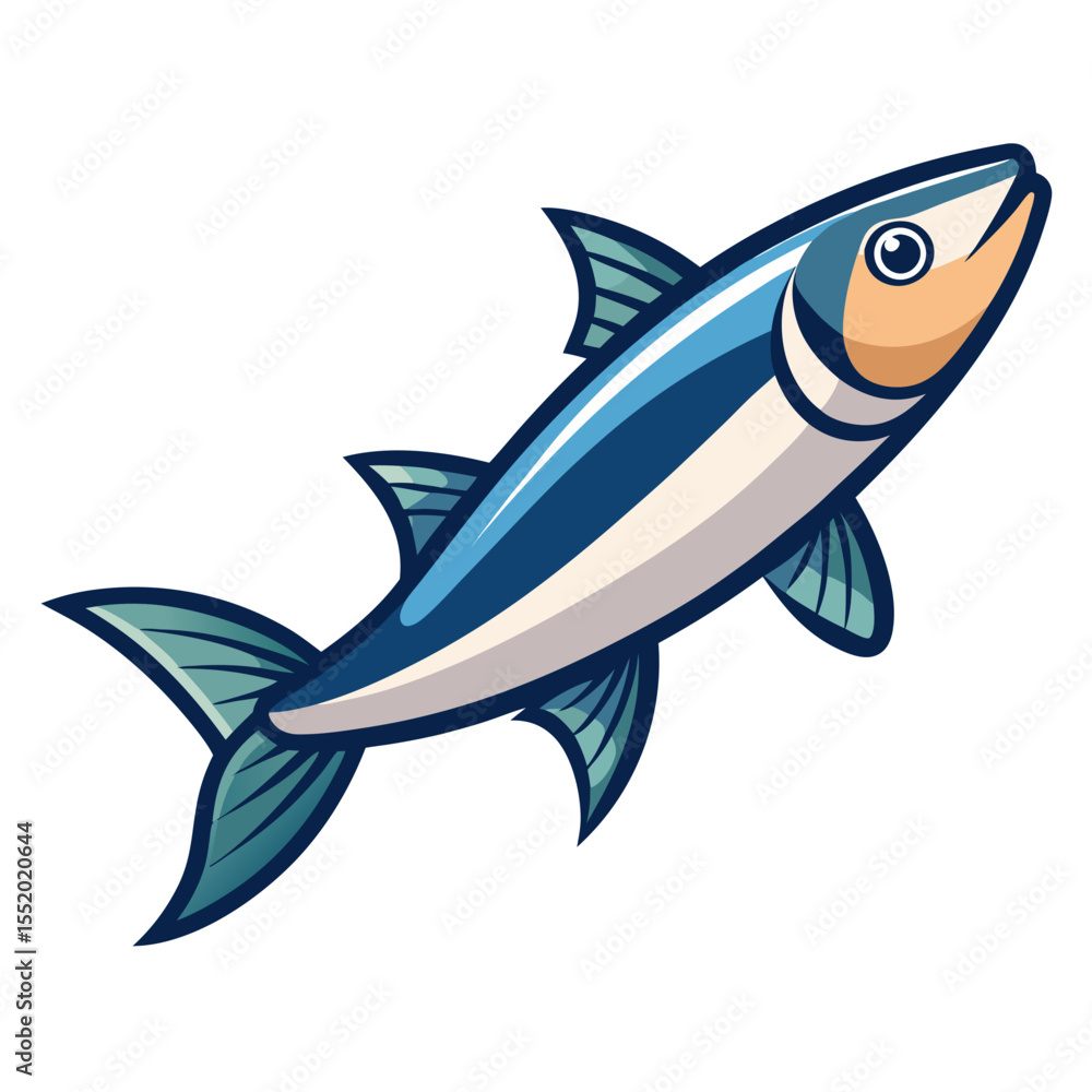 Obraz premium Clean Smelt Fish Vector Illustration