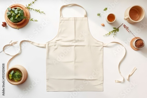 Blank Apron Mockup with Kitchen Elements for Cooking Baking or Crafting Projects