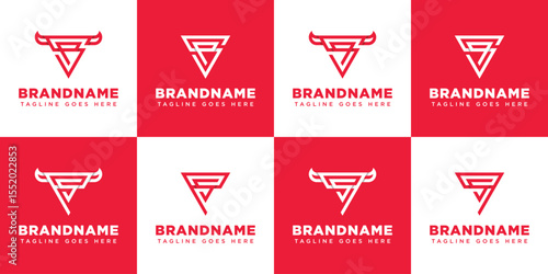 Letters SP PS SQ QS Bull Triangle Logo, symbolizing strength, ambition, and stability