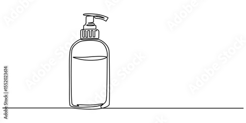 Mouthwash in one continuous line. One line drawing, minimalism. Vector illustration, mouthwash pro vector concept. mouthwash bottle, Dental care products, Dispenser Bottle with Liquid white background