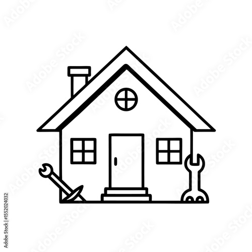 vector of house under maintenance