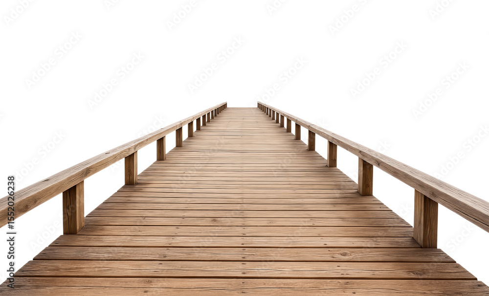 Serene Wooden Dock Stretching Toward the Horizon, Perfect for Nature Themes, Minimalist Designs, and Creative Projects, Isolated on Transparent and White Background Serene Wooden Dock Stretching Toward the Horizon, Perfect for Nature Themes, Minimalist Designs, and Creative Projects, Isolated on Transparent and White Background