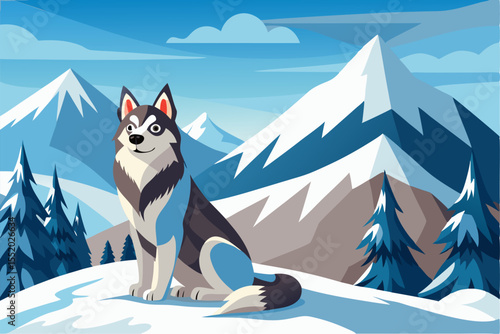 High-quality cartoon illustration of a German Shepherd dog sitting obediently with a friendly expression. Ideal for pet-related designs, educational materials, veterinary branding, dog training conten