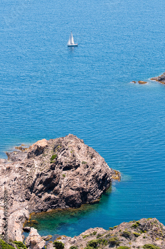 Sailboat on the Mediterranean Sea