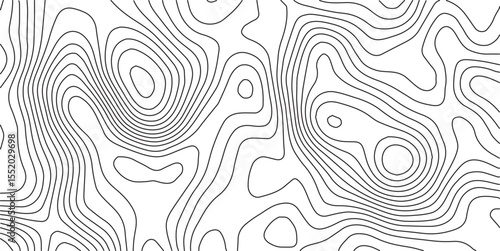 Topographic map background geographic line map with elevation assignments. Modern design with White background with topographic wavy pattern design.paper texture Imitation of a geographical map shades