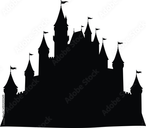  solid black and white Silhouette  Tample Vector 