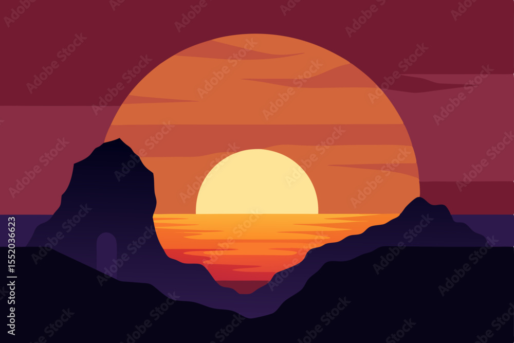 Fototapeta premium sunset in the mountains