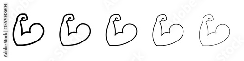 arm flex icon simple vector outline logo
