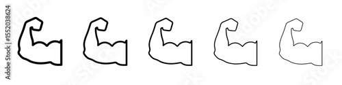 arm flex icon simple vector outline logo