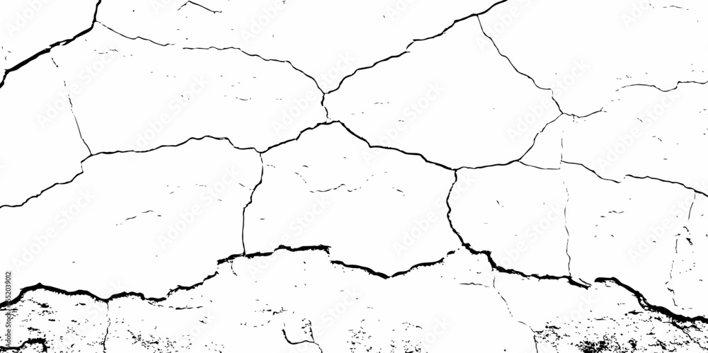 Fototapeta premium Dust or old grunge concrete building damaged grunge wall black and white texture effect white background.