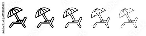 beach chair icon simple vector outline logo