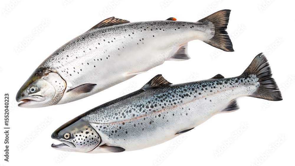 Naklejka premium Salmon wild farmed isolated on a white background PNG. AI GENERATED