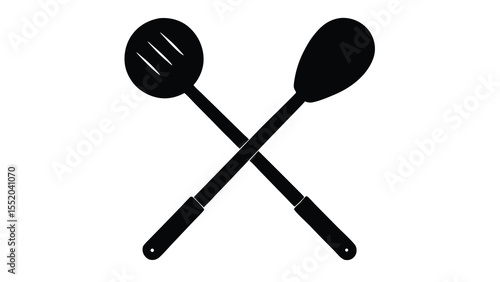 Crossed spoon and spatula icon representing cooking utensils for meal preparation

