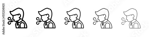 breath icon simple vector outline logo