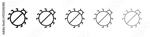 bug icon simple vector outline logo