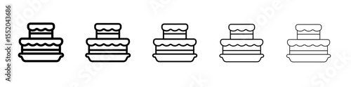 cake icon simple vector outline logo