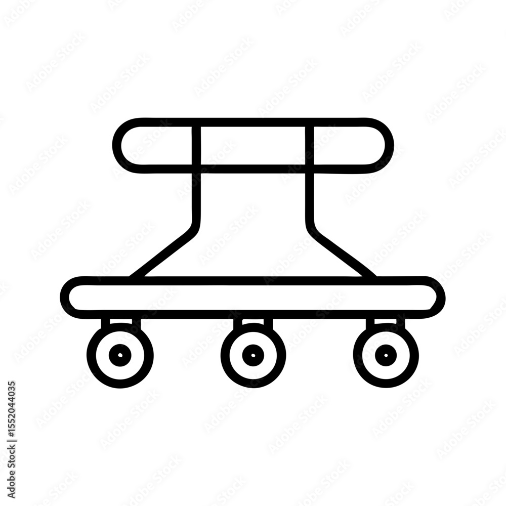Inline roller skate outline illustration on a white background Inline roller skate outline illustration on a white background