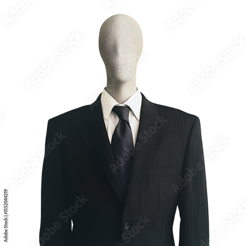 Mysterious Figure in a Suit A Creepy Conceptual Portrait isolated on transparent background