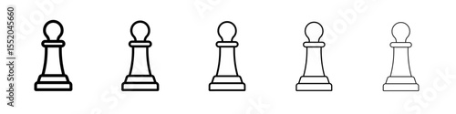 chess pawn icon simple vector outline logo