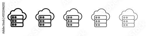 cloud server icon simple vector outline logo