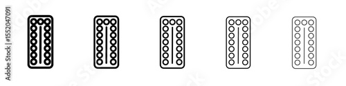 contraception pills icon simple vector outline logo