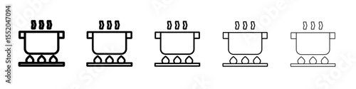 cooking pot icon simple vector outline logo