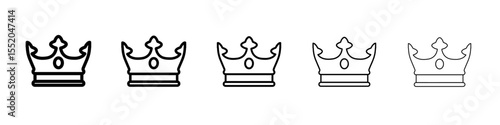 crown icon simple vector outline logo